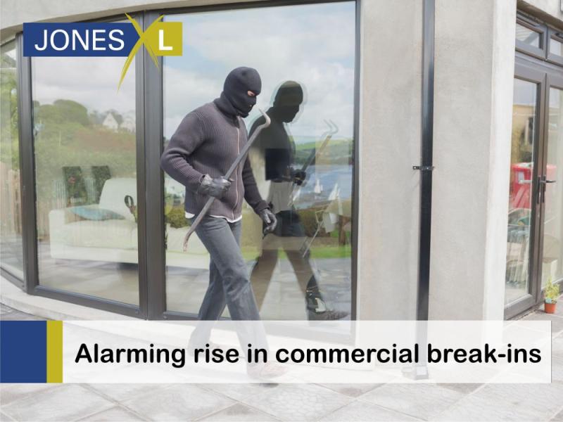 Alarming rise in commercial break-ins.